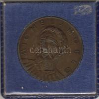 1960-as évek "Michelangelo" nagyalakú bronz plakett eredeti pénzverdei csomagolásban, tanúsítvánnyal. Csak 2000db készült! R! T:2 Szign:K.K.Gy.