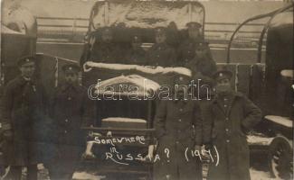 Military WWI members of a British armoured van unit before their repatriation to the UK via Archangelsk photo