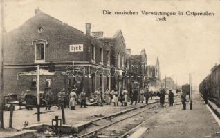 Elk (Lyck) railway station damaged by the Russian army