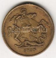 Nagy-Britannia 1907. VII.György kis bronz zseton T:3