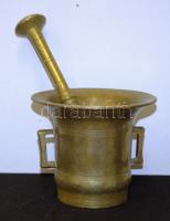 Nagyméretű réz mozsár törővel 26cm magas