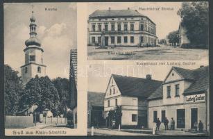 Strzeleczki (Klein Strehlitz) with the shop of Ludwig Sacher and Hotel Gielniks (EB)