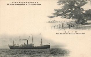 Kobe, Beach of Maiko, SS Kawachi-Maru