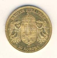 1910KB. 10K Au 3.38g T:2 apró ph. Hungary 1910. 10 Korona Au "Franz Joseph" Kremnitz (3.38g) C:XF small edge error