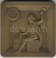 1972. "Magyar Pénzverő RT." szögletes bronzplakett T:1