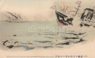 Russo-Japanese war, destroyed battleship and drowned russian soldiers (EB)