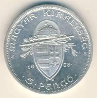1938. 5P Ag "Szent István" T:2+