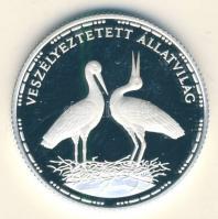 1992. 200Ft Ag "Veszélyeztetett állatvilág-gólya" T:PP