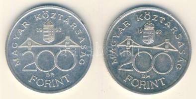 1992. 200Ft Ag "MNB" (2x) T:2