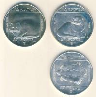 1985. 200Ft Ag 3klf db "Természetvédelem-vidra, vadmacska, mocsári teknős" T:BU