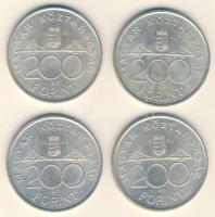 1993. 200Ft Ag "MNB" (4x) T:2-