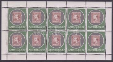 1967 AMPHILEX Bélyegkiállítás Amszterdam levélzáró kisív