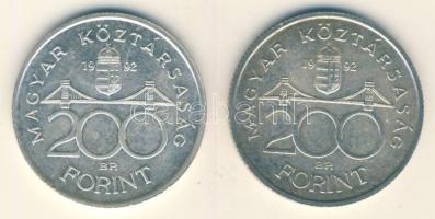 1992. 200Ft Ag "MNB" (2x) T:2