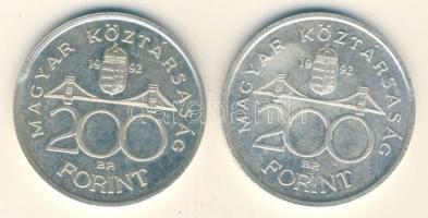 1992. 200Ft Ag "MNB" (2x) T:2