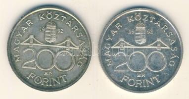 1992. 200Ft Ag "MNB" (2x) T:2