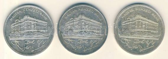 1992. 200Ft Ag "MNB" (3x) T:2,2-