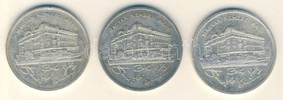 1992. 200Ft Ag "MNB" (3x) T:2,2-