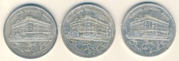 1992. 200Ft Ag "MNB" (3x) T:2,2-