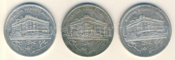 1992. 200Ft Ag "MNB" (3x) T:2,2-