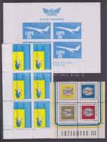 1965-1972 Luzern, Brüsszel, Lipcse bélyegkiállítások levélzárói kisívben, összefüggésben