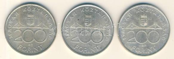 1993. 200Ft Ag "MNB" (3x) T:2,2-