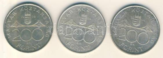 1994. 200Ft Ag "Deák" (3x) T:2,2-