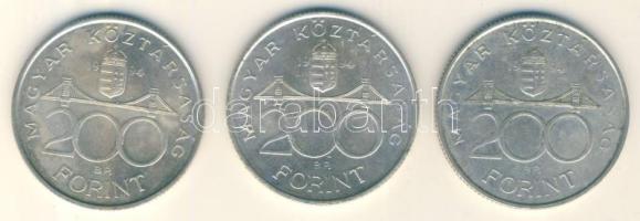 1994. 200Ft Ag "Deák" (3x) T:2,2-