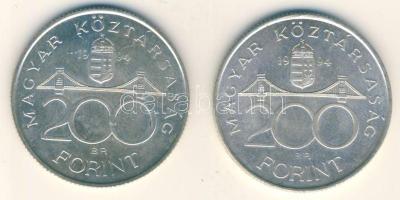 1994. 200Ft Ag "Deák" (2x) T:2+,2