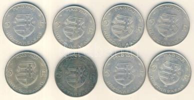 1947. 5Ft Ag "Kossuth" (8x) T:2-,3