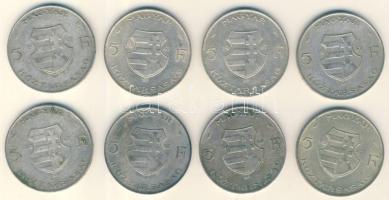 1947. 5Ft Ag "Kossuth" (8x) T:2-,3