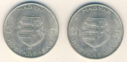 1947. 5Ft Ag "Kossuth" (2x) T:2