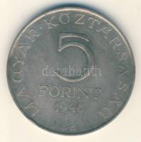 1948. 5Ft Ag "Petőfi" fordított peremirat T:2