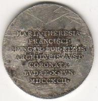 1792. I. Ferenc koronázási zseton, ezüst T:3/4 hullámos, korr
