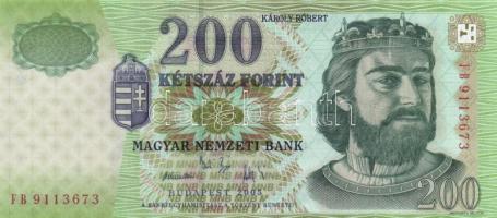 2005. 200Ft "FB" (2x) egymás utáni sorszámmal T:I