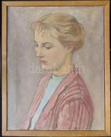 Vinkler László (1912-1980): Annuska, olaj-vászon, keretben 44x54cm