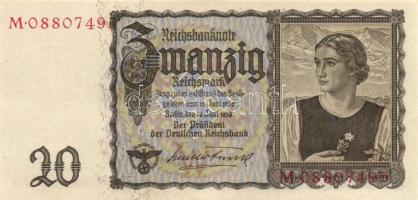 Német 3. Birodalom 1939. 20M T:I German Third Reich 1939. 20 Mark C:Unc