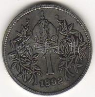 Ausztria 1892. 1K ezüst "javított" évszámmal összehasonlításra! T:3/3-