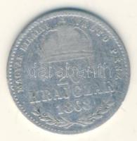 1868KB 20Kr "Magyar Királyi Váltó Pénz" Ag T:3