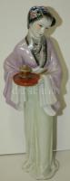Kézzel festett japán hölgyet ábrázoló porcelán figura / Handpainted chinaware figure 23cm