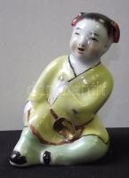 Kézzel festett kínai hölgyet ábrázoló porcelán figura / Handpainted chinaware figure 8cm