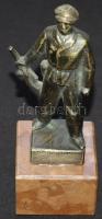 Bronz munkásőr szobor márvány talapzaton 20cm magas