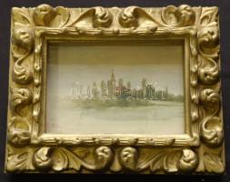 Petrik Albert (1876-1916): Kis Tárkány, akvarell-papír, üvegezett keretben, hátoldalán 2db ceruzarajz Párizsról 21x26cm