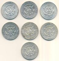 USA 1964-1968. 1/2$ Ag (7x) "Kennedy" T:vegyes /  USA 1964-1968. 1/2 Dollar Ag (7x) "Kennedy" C:mixed