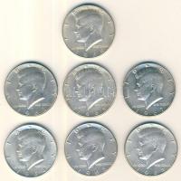 USA 1964-1968. 1/2$ Ag (7x) "Kennedy" T:vegyes / 
USA 1964-1968. 1/2 Dollar Ag (7x) "...