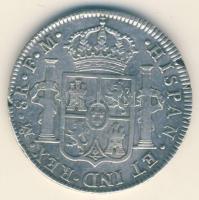 Mexikó 1789FM 8R Ag "III. Károly" (halála utáni évben vert pénz) T:2- lapkahiba Mexico 1789FM 8 Reales Ag "Charles III" C:VF planchet error