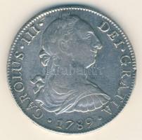 Mexikó 1789FM 8R Ag "III. Károly" (halála utáni évben vert pénz) T:2- lapkahiba
Mexico 178...