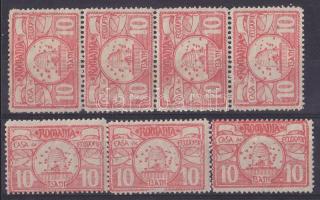 Románia 7 db levélzáró, összefüggésben is
