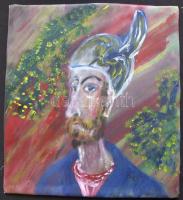 Farkas Sarolta (1948-): Férfi, olaj-vászon, 28x37cm