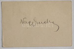 Nagy Endre (1877-1938) kabarészerző aláírása levelezőlapon