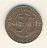 Német 3. Birodalom ~1940. Adakozó zseton 50Pf "Adolf Hitler" T:2 German Third Reich ~1940. 50 Opferpfennige "Adolf Hitler" C:XF